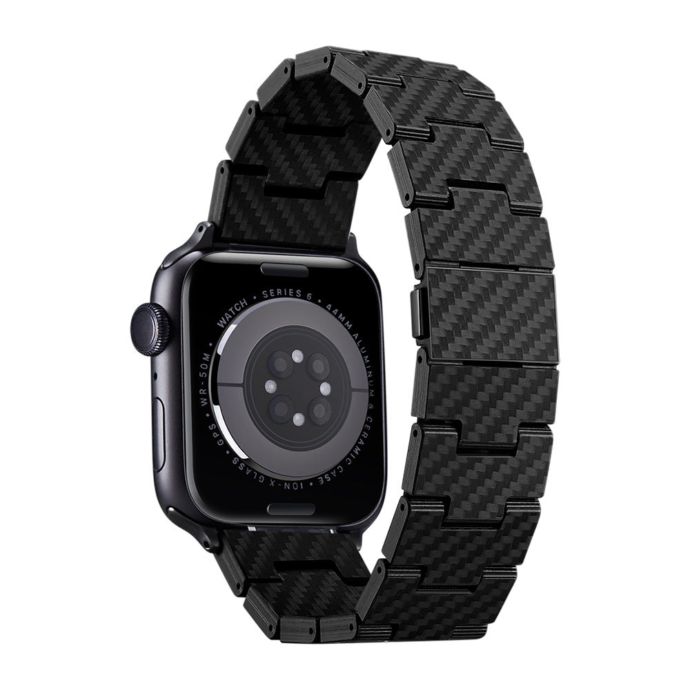 Watch Serisi Uyumlu Karbon Fiber Pitaka Retro Serisi Black-Grey Twill Universal Kordon
