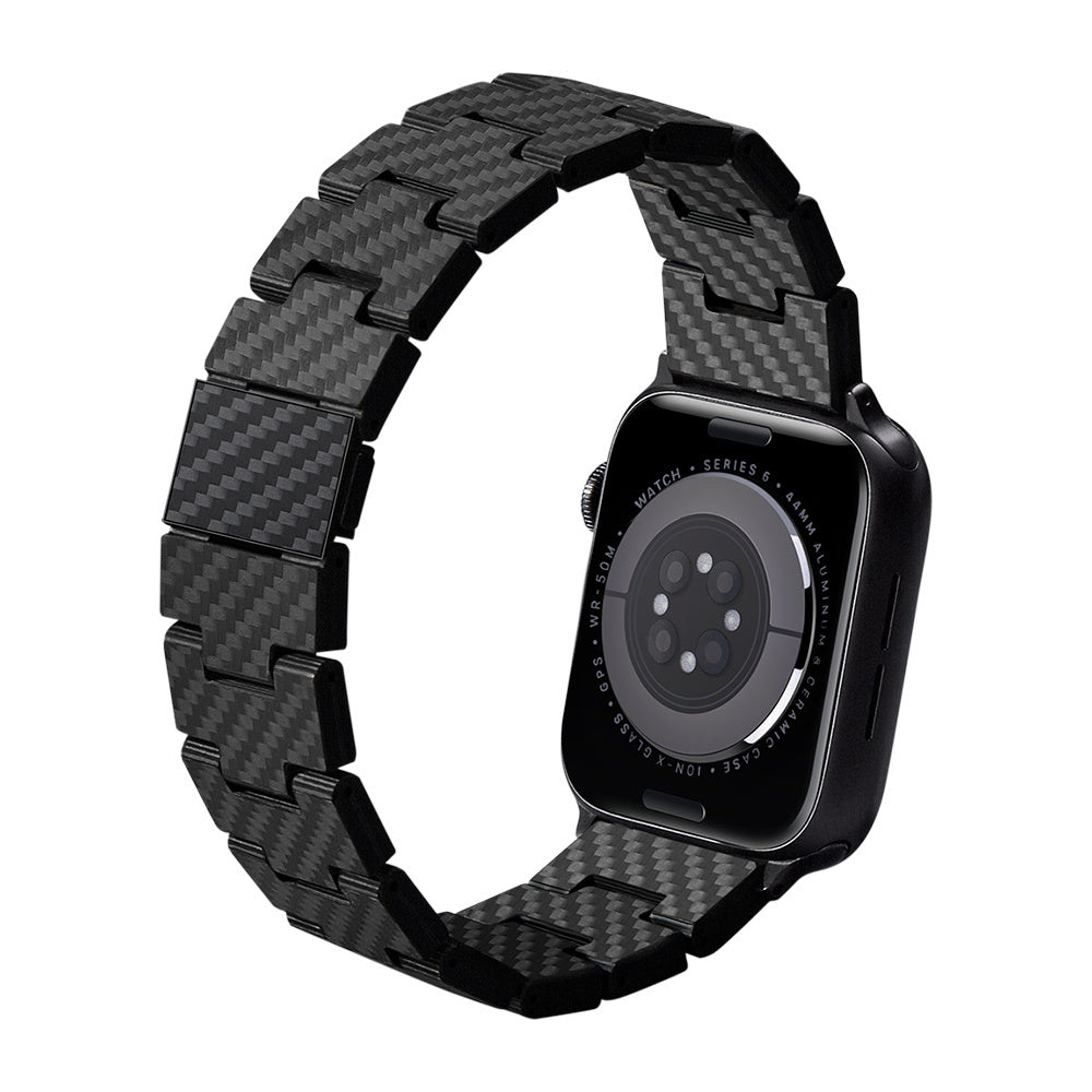 Watch Serisi Uyumlu Karbon Fiber Pitaka Retro Serisi Black-Grey Twill Universal Kordon