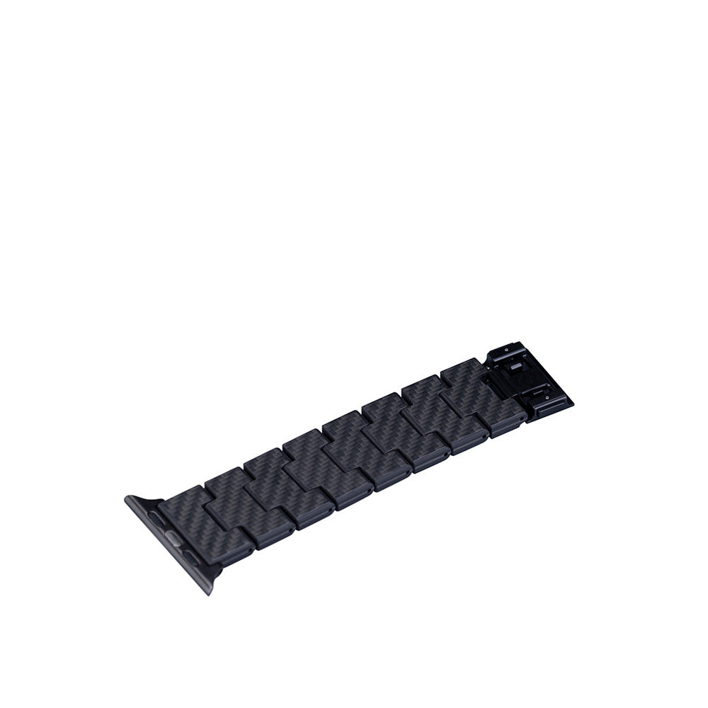 Watch Serisi Uyumlu Karbon Fiber Pitaka Retro Serisi Black-Grey Twill Universal Kordon