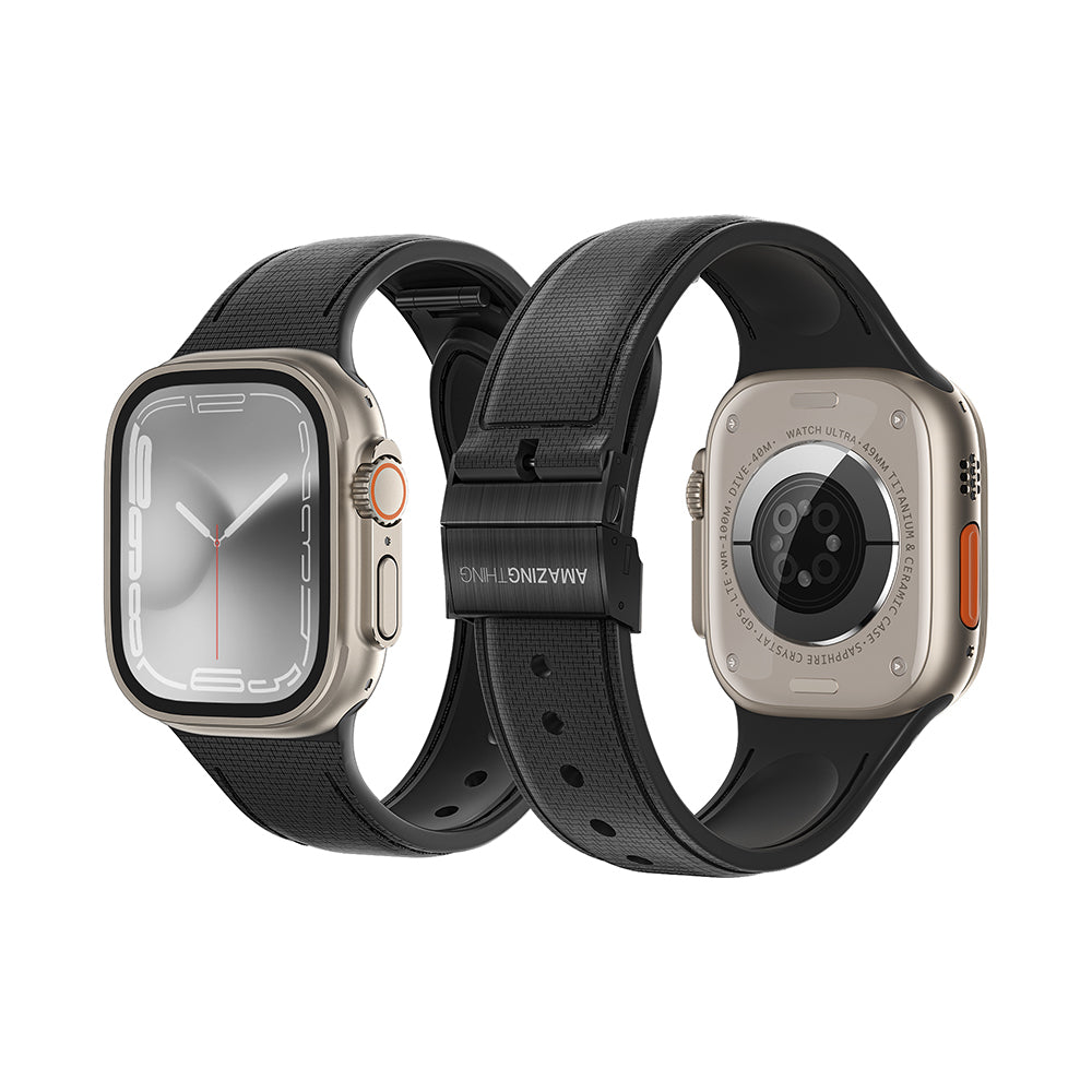 Watch Ultra 49mm Amazingthing Titan Swift Deri Dokulu Silikon Kordon