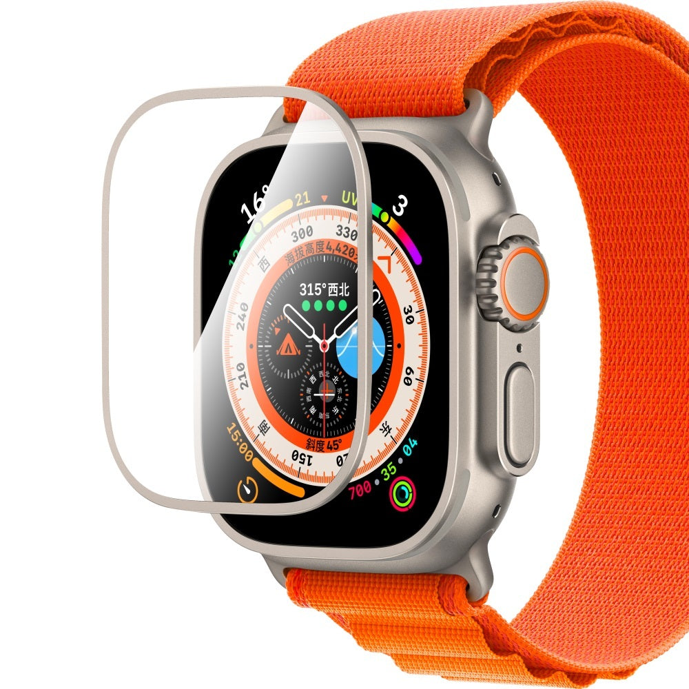Watch Ultra 49mm CaseWorld Alloy Serisi Safir Akıllı Saat Temperli Cam Ekran Koruyucu