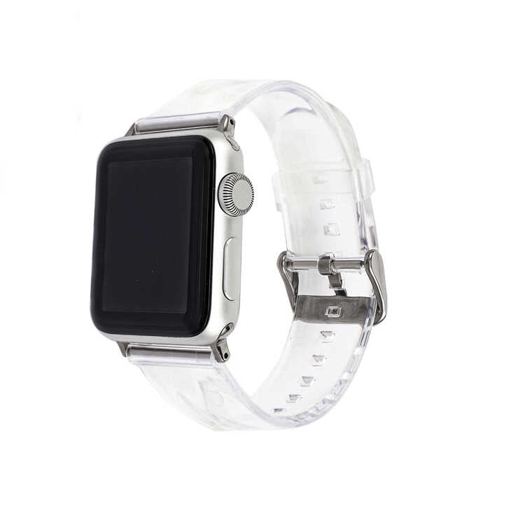 Watch Ultra 49mm Kordon KRD-13 Şeffaf Silikon Strap Kayış