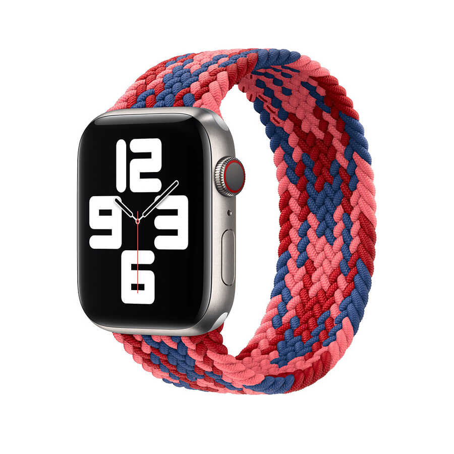 Watch Ultra 49mm Kordon Wiwu Braided Solo Loop Contrast Color Large Strap Kayış