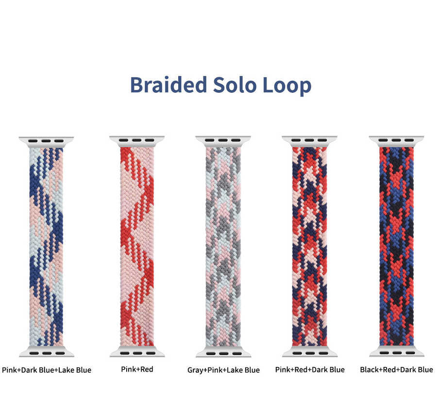 Watch Ultra 49mm Kordon Wiwu Braided Solo Loop Contrast Color Large Strap Kayış