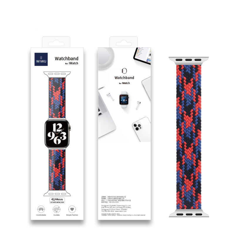 Watch Ultra 49mm Kordon Wiwu Braided Solo Loop Contrast Color Medium Strap Kayış