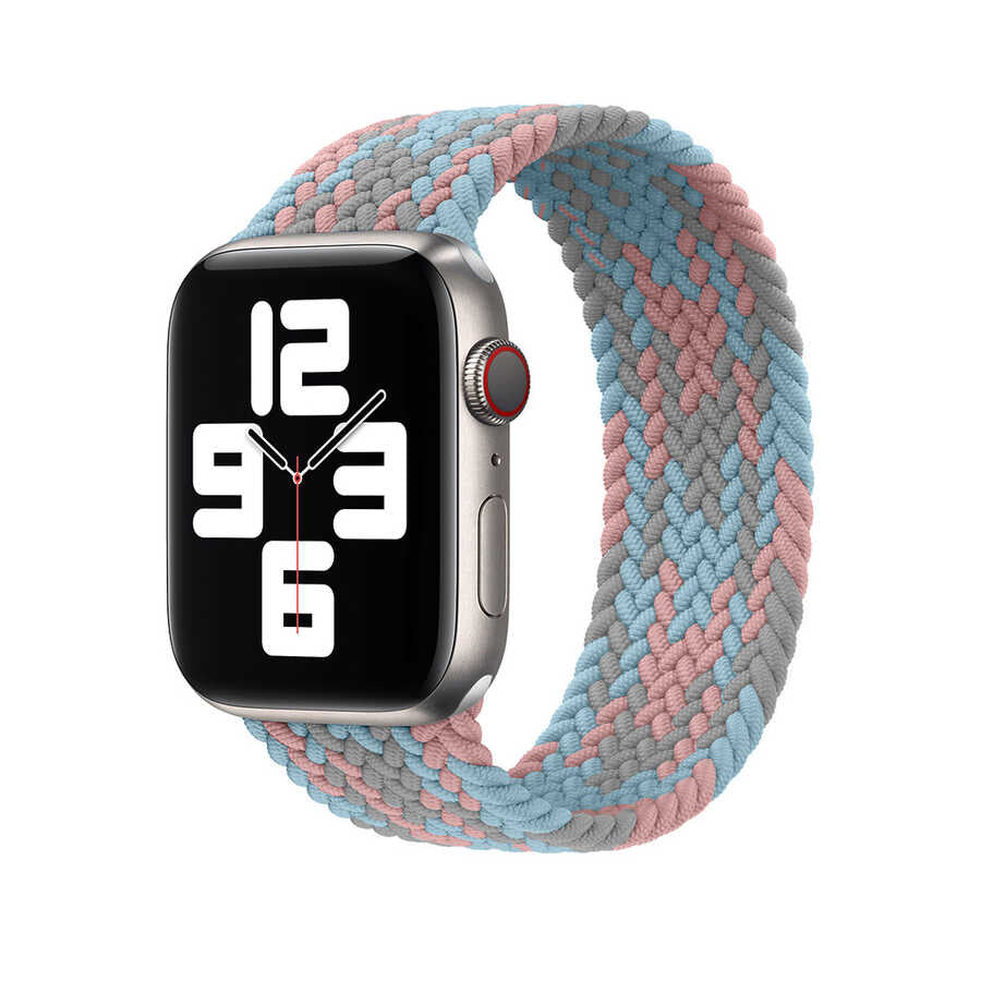 Watch Ultra 49mm Kordon Wiwu Braided Solo Loop Contrast Color Medium Strap Kayış