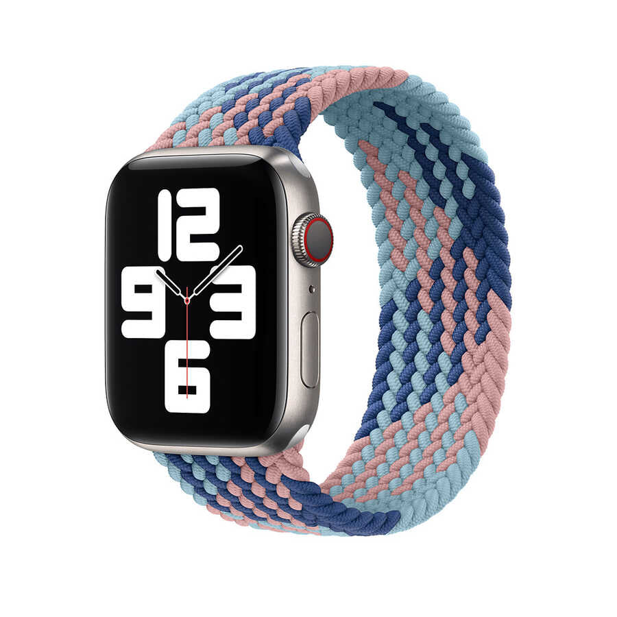 Watch Ultra 49mm Kordon Wiwu Braided Solo Loop Contrast Color Medium Strap Kayış