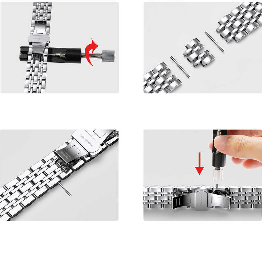 Watch Ultra 49mm Kordon Wiwu Seven Beads Steel Belt Metal Strap Kayış