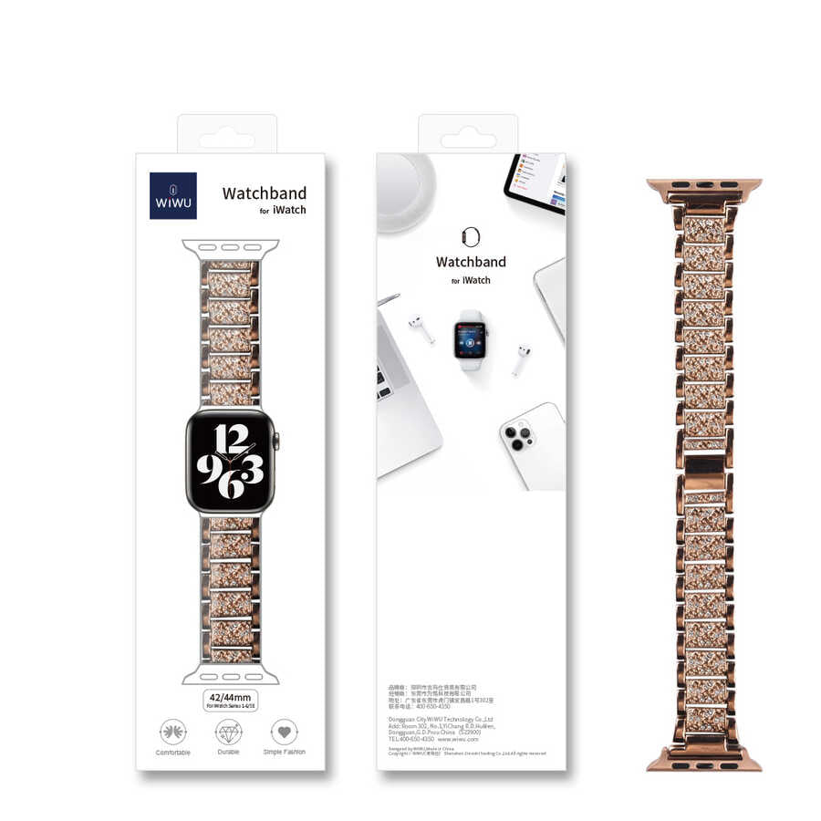 Watch Ultra 49mm Kordon Wiwu Three Beads Set Auger Metal Strap Kayış