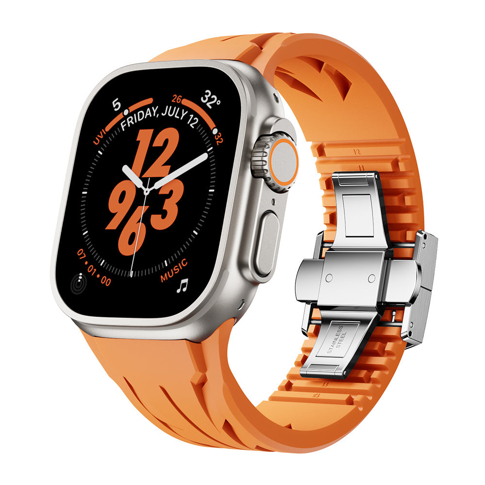 Watch Ultra 49mm KRD-127 Metal Tokalı Silikon Kordon