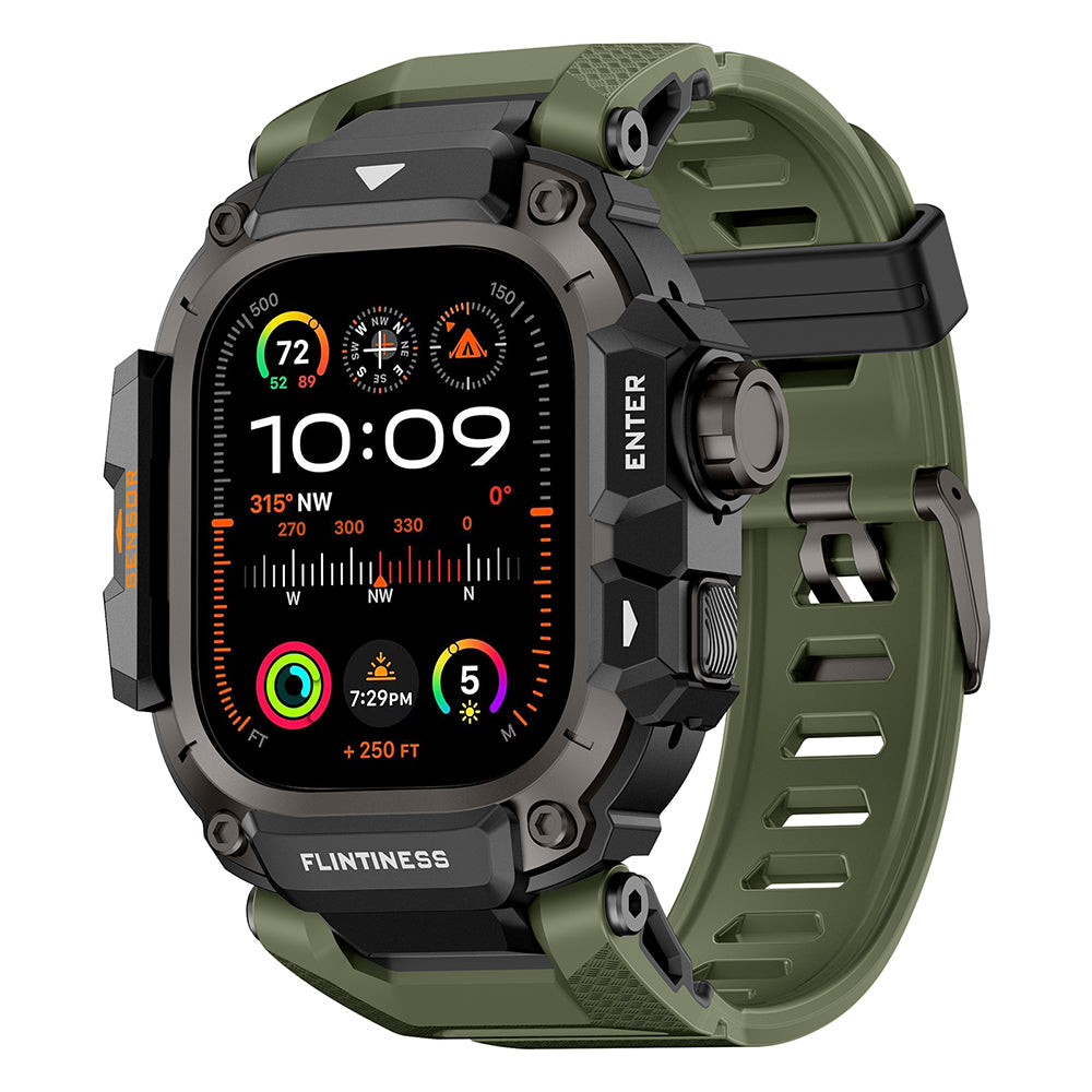 Watch Ultra 49mm Mohseven iWatch Punk Fortress Serisi Kasa Koruyuculu Silikon Kordon