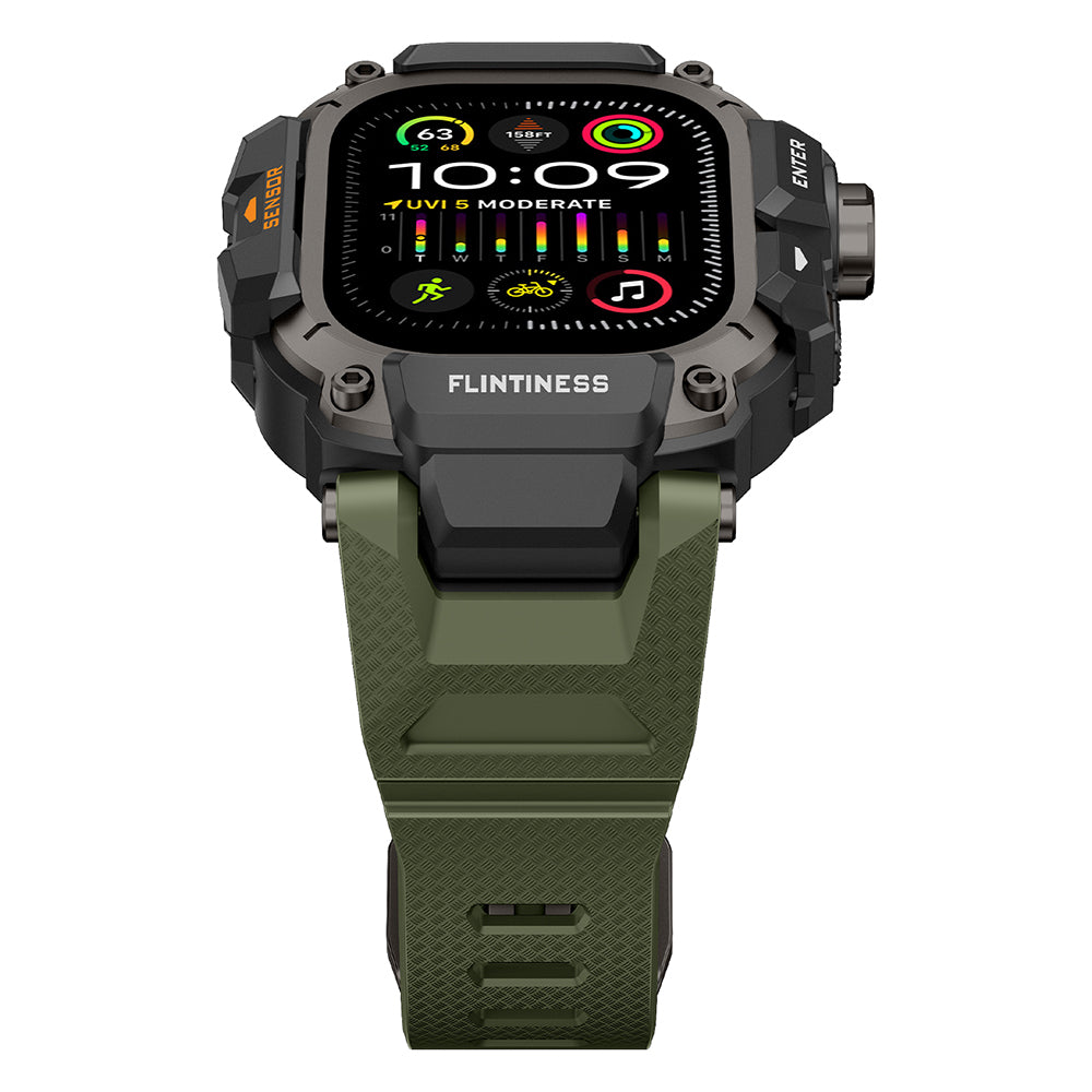 Watch Ultra 49mm Mohseven iWatch Punk Fortress Serisi Kasa Koruyuculu Silikon Kordon