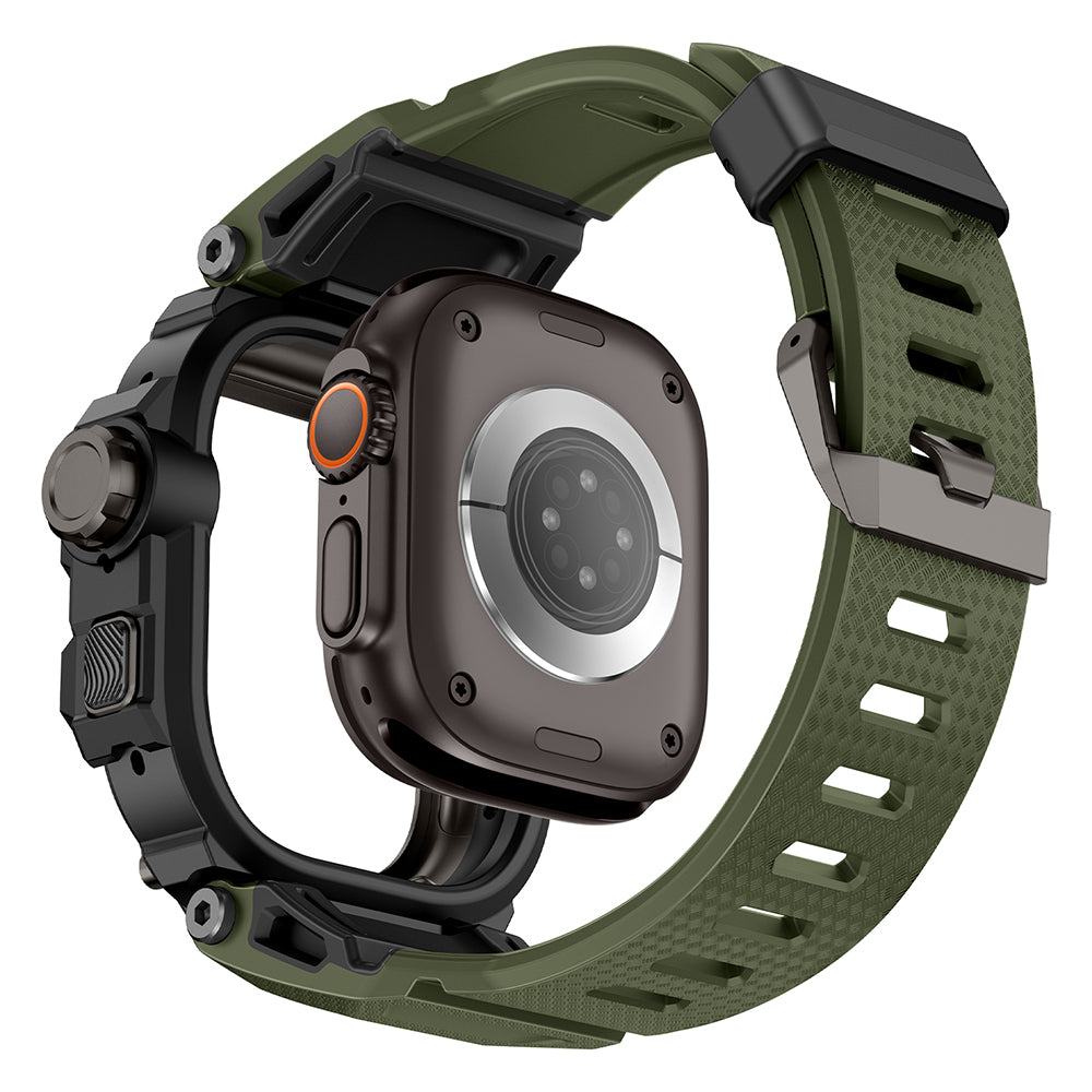 Watch Ultra 49mm Mohseven iWatch Punk Fortress Serisi Kasa Koruyuculu Silikon Kordon