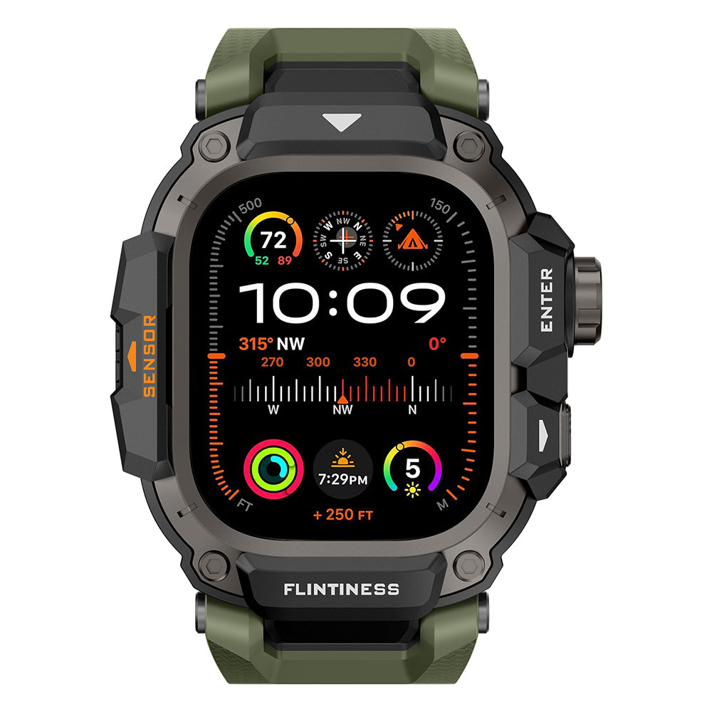 Watch Ultra 49mm Mohseven iWatch Punk Fortress Serisi Kasa Koruyuculu Silikon Kordon