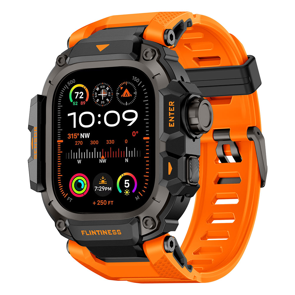 Watch Ultra 49mm Mohseven iWatch Punk Fortress Serisi Kasa Koruyuculu Silikon Kordon