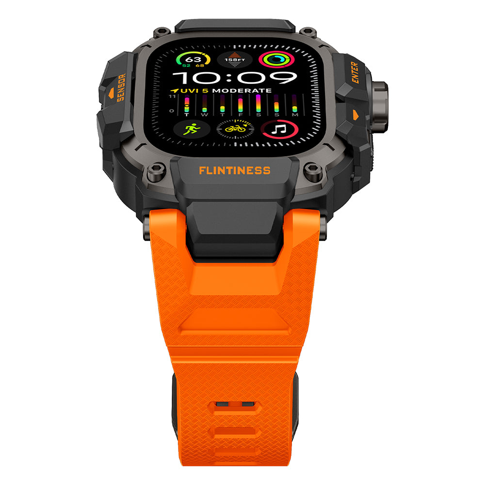 Watch Ultra 49mm Mohseven iWatch Punk Fortress Serisi Kasa Koruyuculu Silikon Kordon