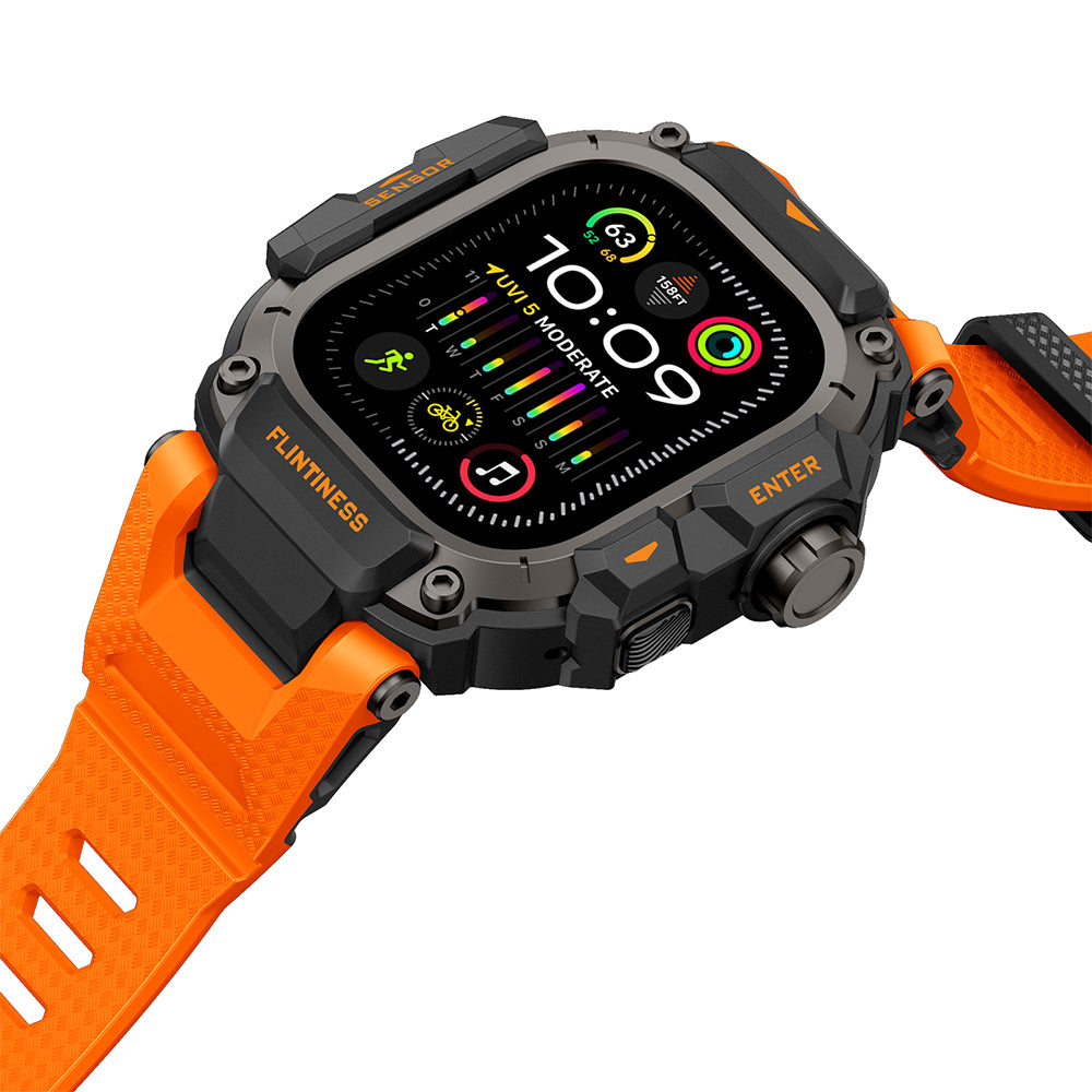 Watch Ultra 49mm Mohseven iWatch Punk Fortress Serisi Kasa Koruyuculu Silikon Kordon