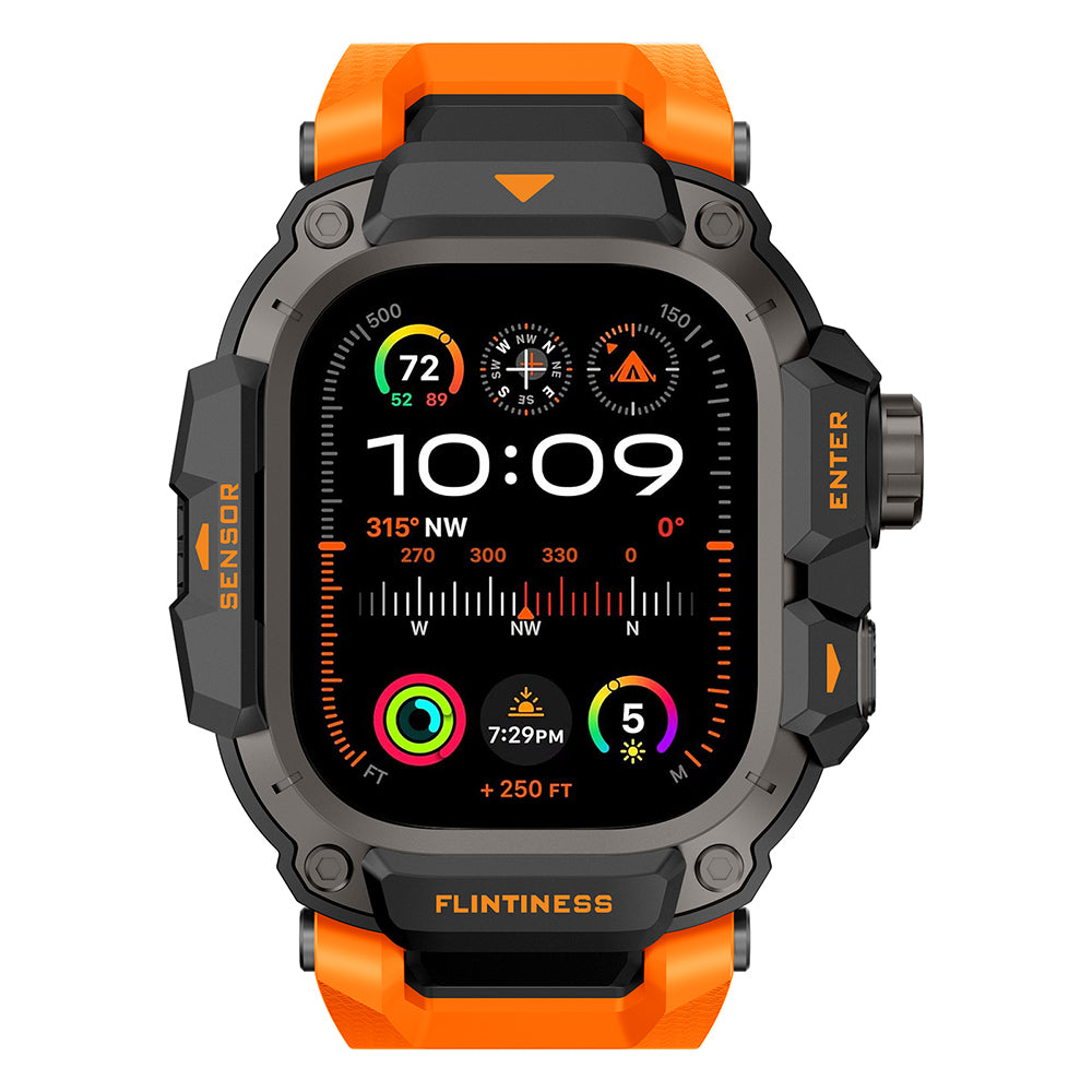 Watch Ultra 49mm Mohseven iWatch Punk Fortress Serisi Kasa Koruyuculu Silikon Kordon