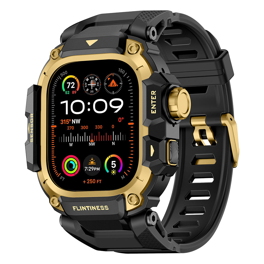 Watch Ultra 49mm Mohseven iWatch Punk Fortress Serisi Kasa Koruyuculu Silikon Kordon