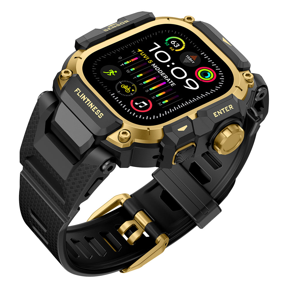 Watch Ultra 49mm Mohseven iWatch Punk Fortress Serisi Kasa Koruyuculu Silikon Kordon