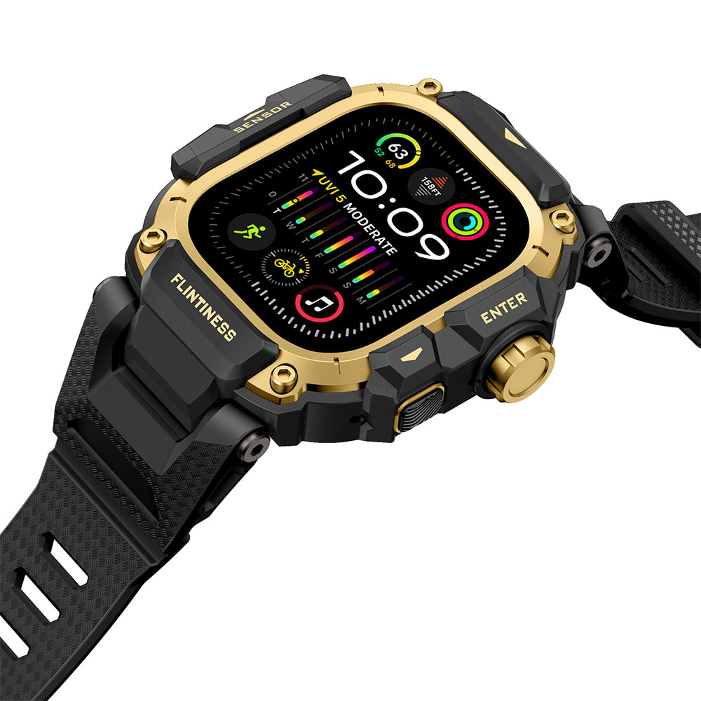 Watch Ultra 49mm Mohseven iWatch Punk Fortress Serisi Kasa Koruyuculu Silikon Kordon