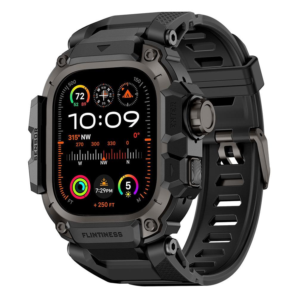 Watch Ultra 49mm Mohseven iWatch Punk Fortress Serisi Kasa Koruyuculu Silikon Kordon