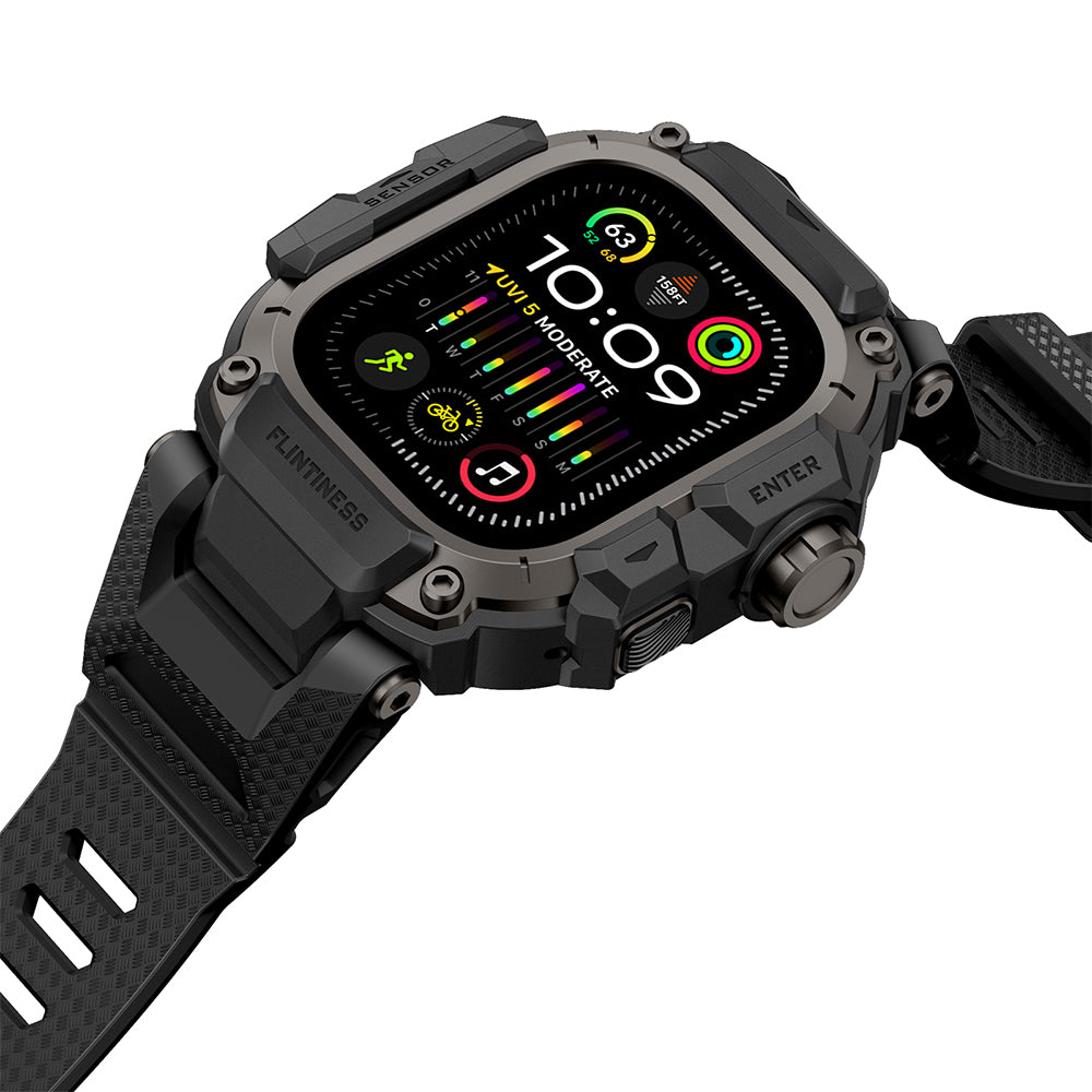 Watch Ultra 49mm Mohseven iWatch Punk Fortress Serisi Kasa Koruyuculu Silikon Kordon
