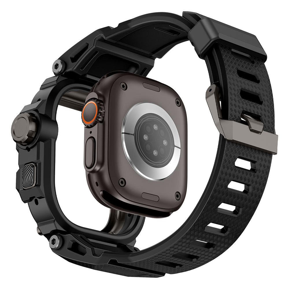 Watch Ultra 49mm Mohseven iWatch Punk Fortress Serisi Kasa Koruyuculu Silikon Kordon