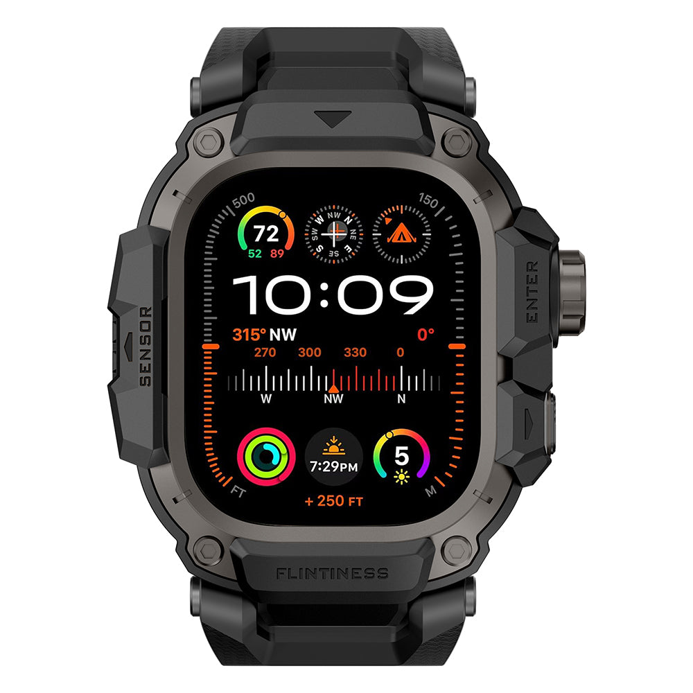 Watch Ultra 49mm Mohseven iWatch Punk Fortress Serisi Kasa Koruyuculu Silikon Kordon