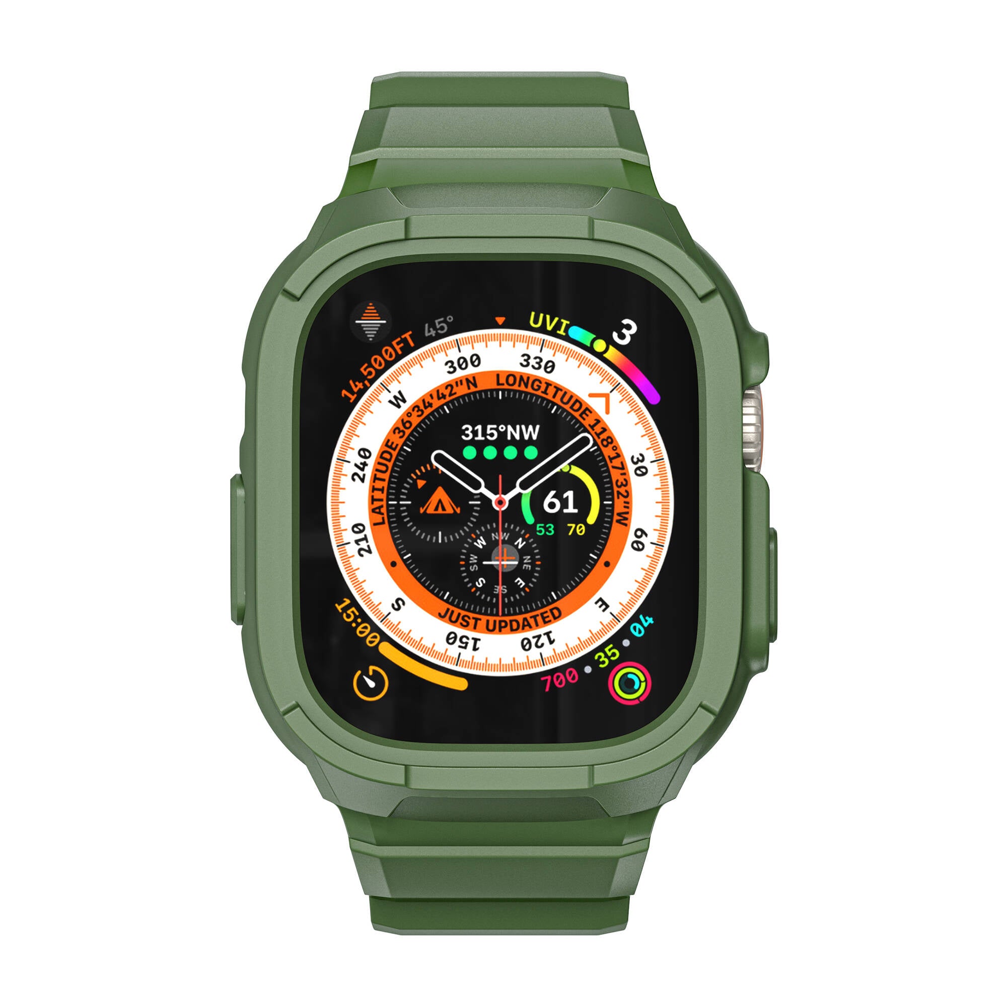 Watch Ultra 49mm Wiwu Wi-WB014 Armor Serisi 2in1 Sert PC Kasa Koruyuculu Silikon Kordon