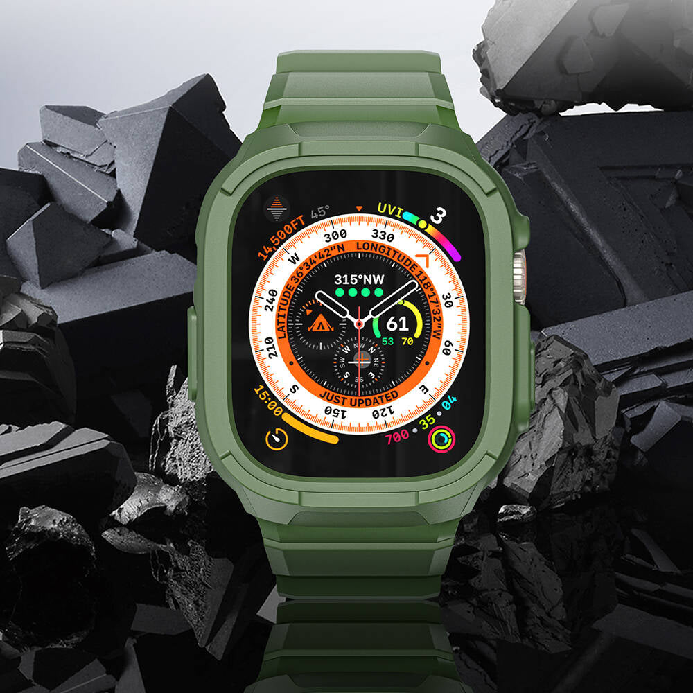 Watch Ultra 49mm Wiwu Wi-WB014 Armor Serisi 2in1 Sert PC Kasa Koruyuculu Silikon Kordon