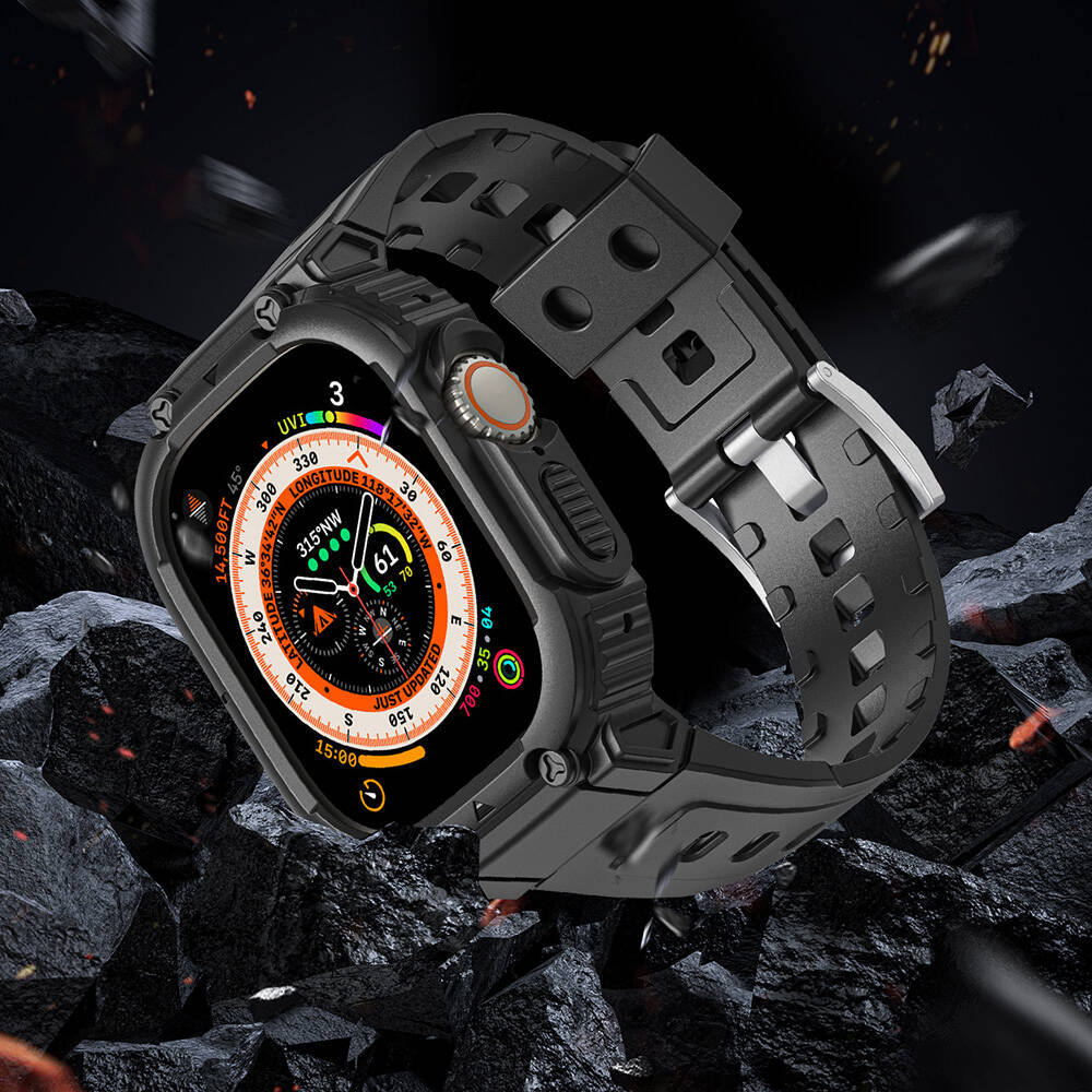 Watch Ultra 49mm Wiwu Wi-WB014 Armor Serisi 2in1 Sert PC Kasa Koruyuculu Silikon Kordon