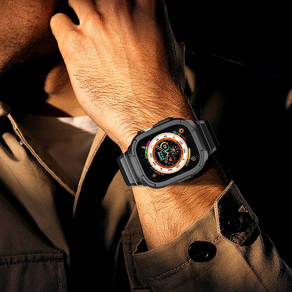 Watch Ultra 49mm Wiwu Wi-WB014 Armor Serisi 2in1 Sert PC Kasa Koruyuculu Silikon Kordon