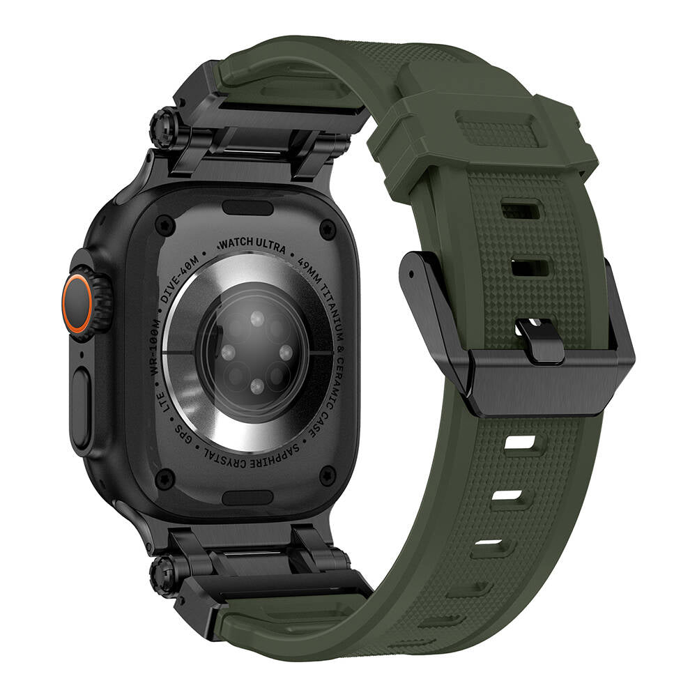 Watch Ultra 49mm Zore KRD-101 Titanyum Metal Başlıklı Silikon Kordon