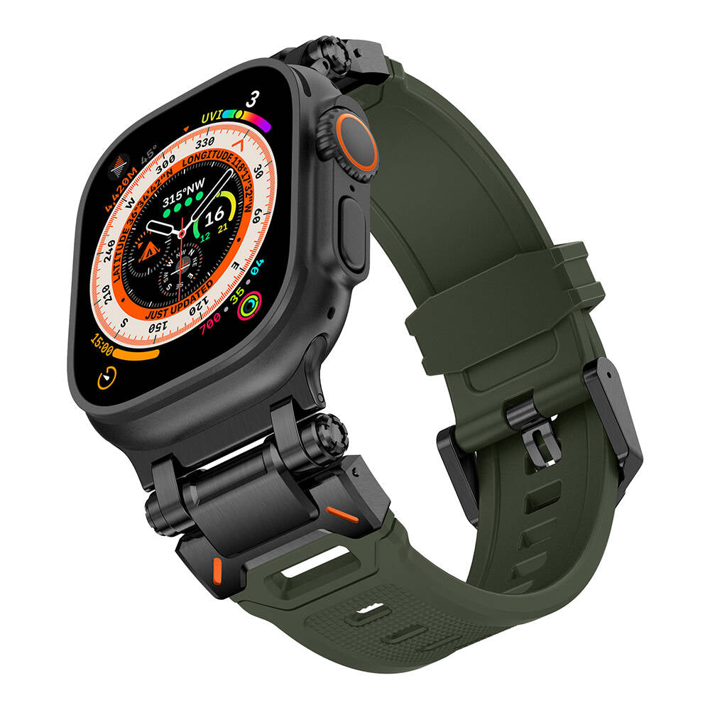 Watch Ultra 49mm Zore KRD-101 Titanyum Metal Başlıklı Silikon Kordon