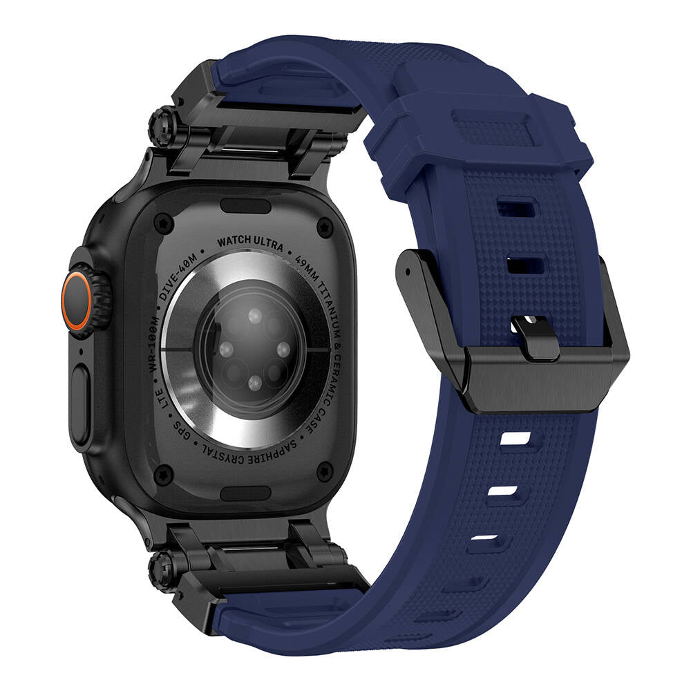 Watch Ultra 49mm Zore KRD-101 Titanyum Metal Başlıklı Silikon Kordon