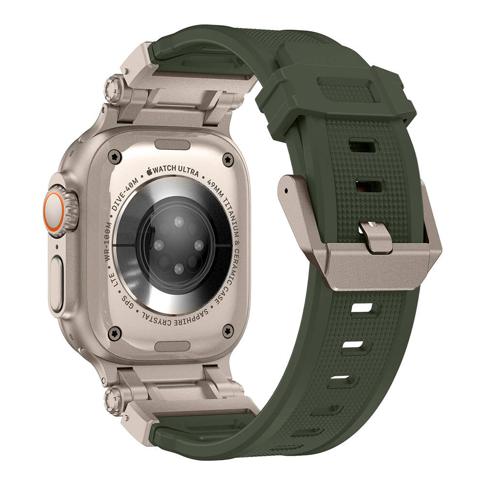 Watch Ultra 49mm Zore KRD-101 Titanyum Metal Başlıklı Silikon Kordon