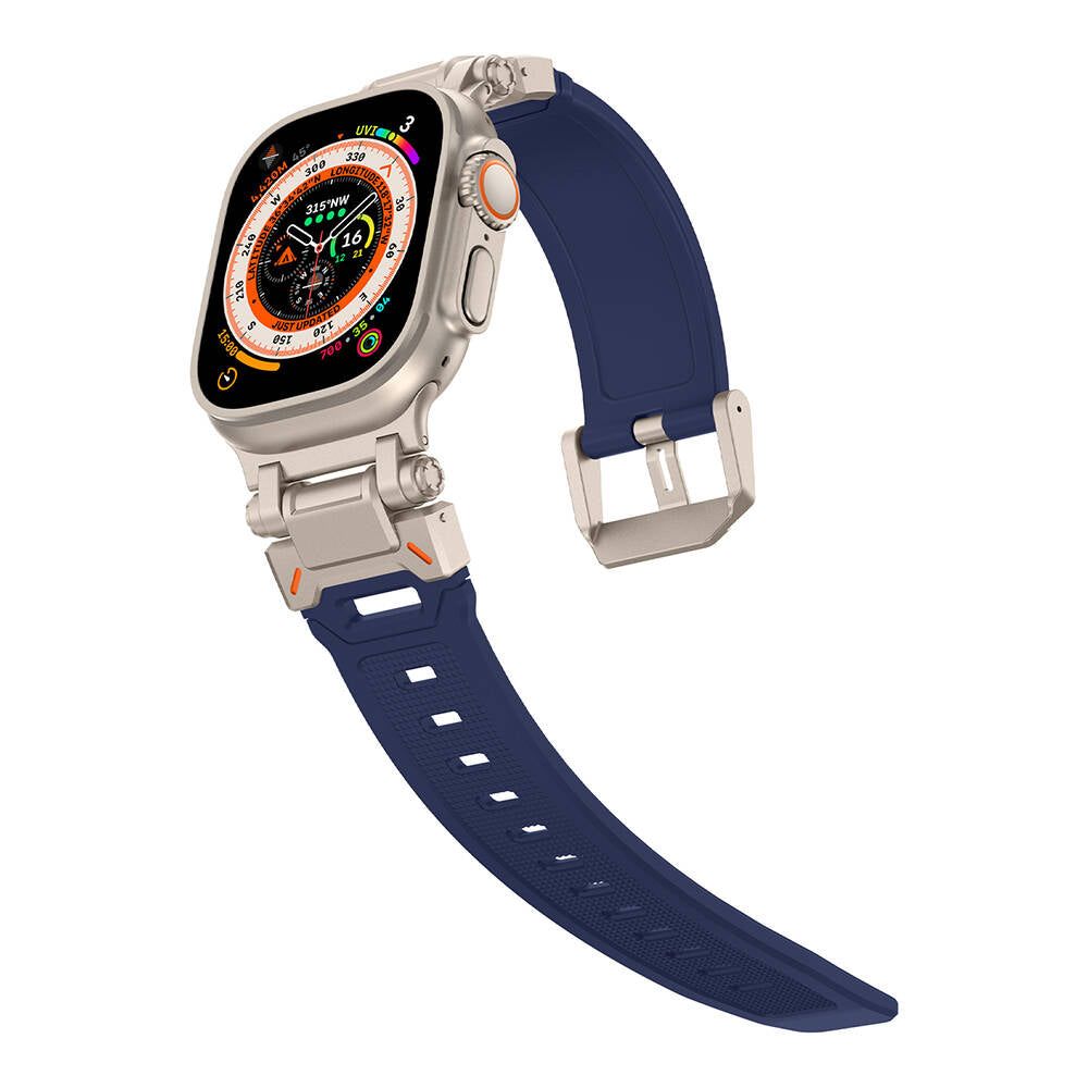 Watch Ultra 49mm Zore KRD-101 Titanyum Metal Başlıklı Silikon Kordon