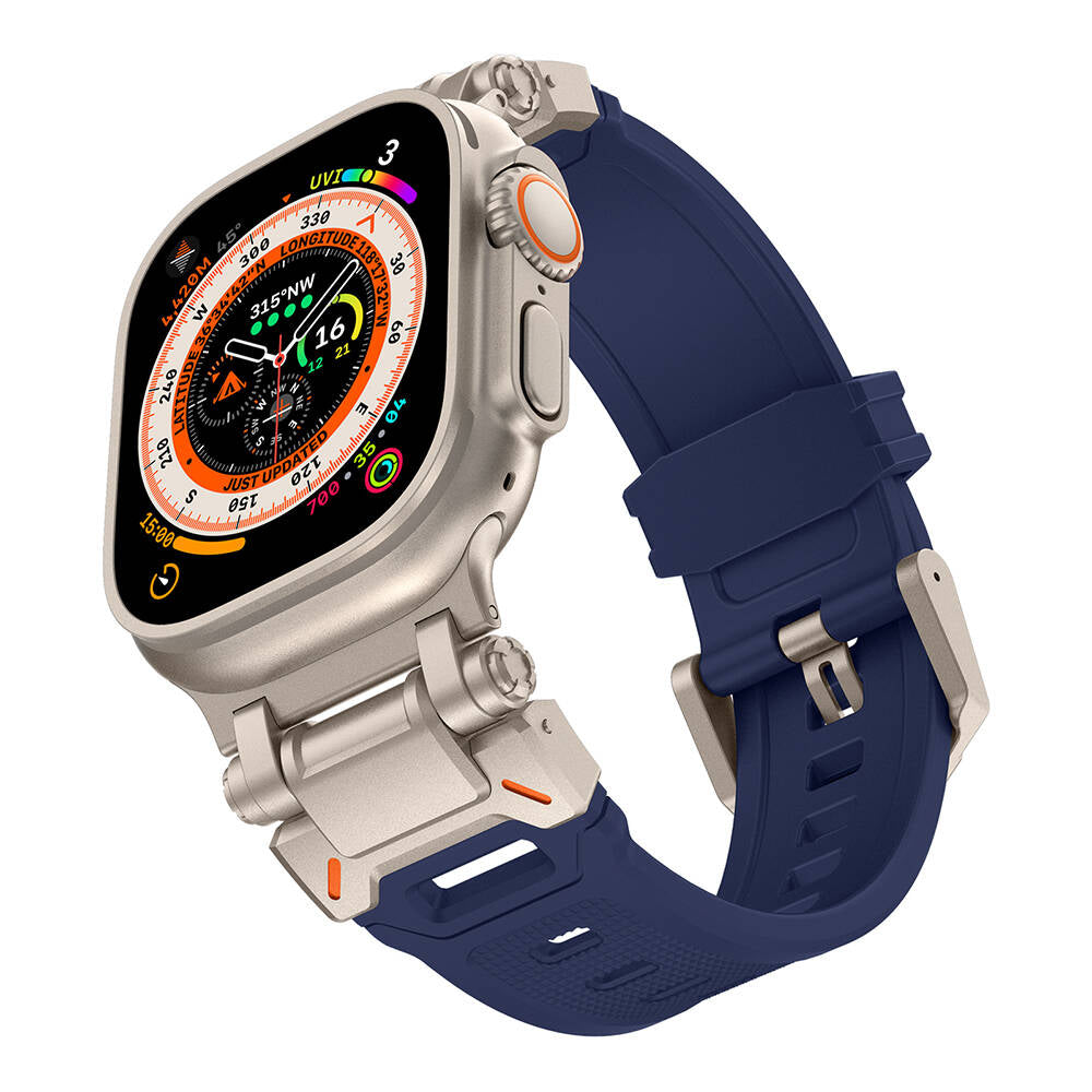 Watch Ultra 49mm Zore KRD-101 Titanyum Metal Başlıklı Silikon Kordon