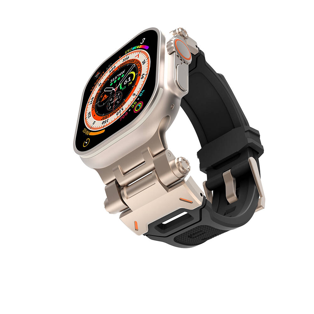 Watch Ultra 49mm Zore KRD-108 Metal Başlıklı Silikon Kordon