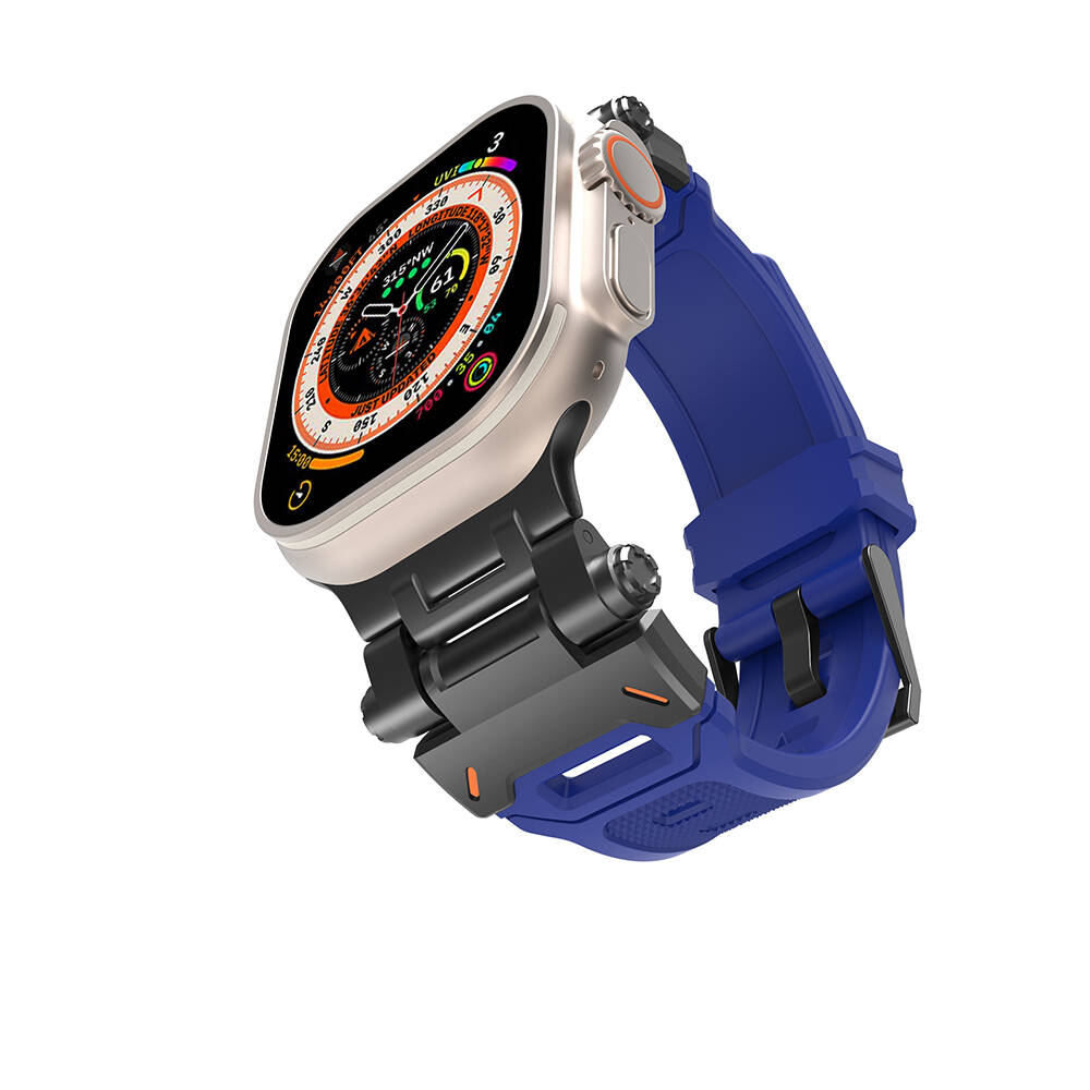 Watch Ultra 49mm Zore KRD-108 Metal Başlıklı Silikon Kordon