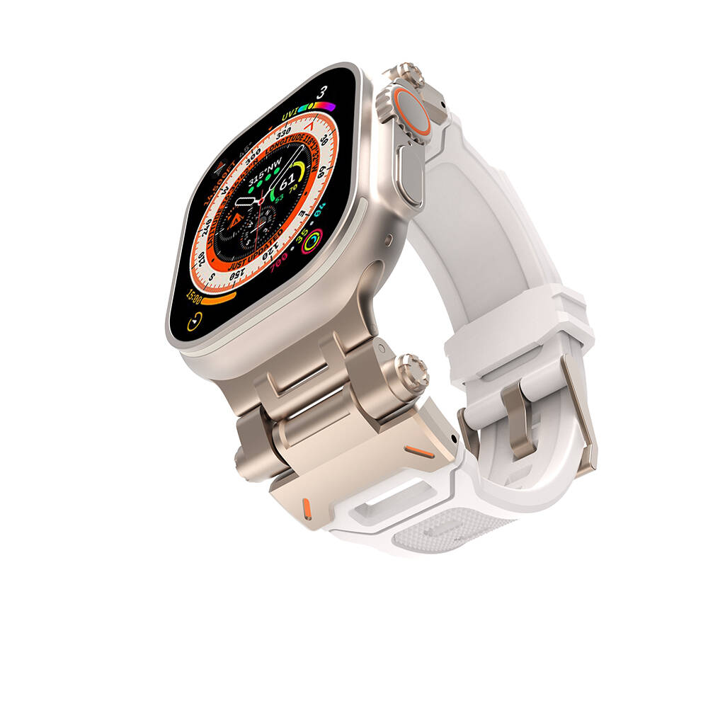 Watch Ultra 49mm Zore KRD-108 Metal Başlıklı Silikon Kordon