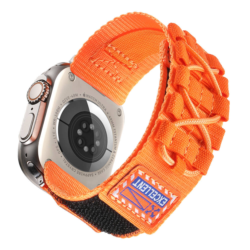 Watch Ultra 49mm Zore KRD-112 Orbital Örgülü Halat Tasarımlı Naylon Kumaş Hasır Kordon