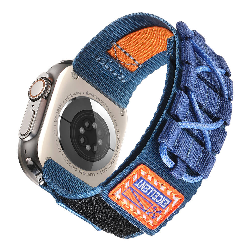 Watch Ultra 49mm Zore KRD-112 Orbital Örgülü Halat Tasarımlı Naylon Kumaş Hasır Kordon