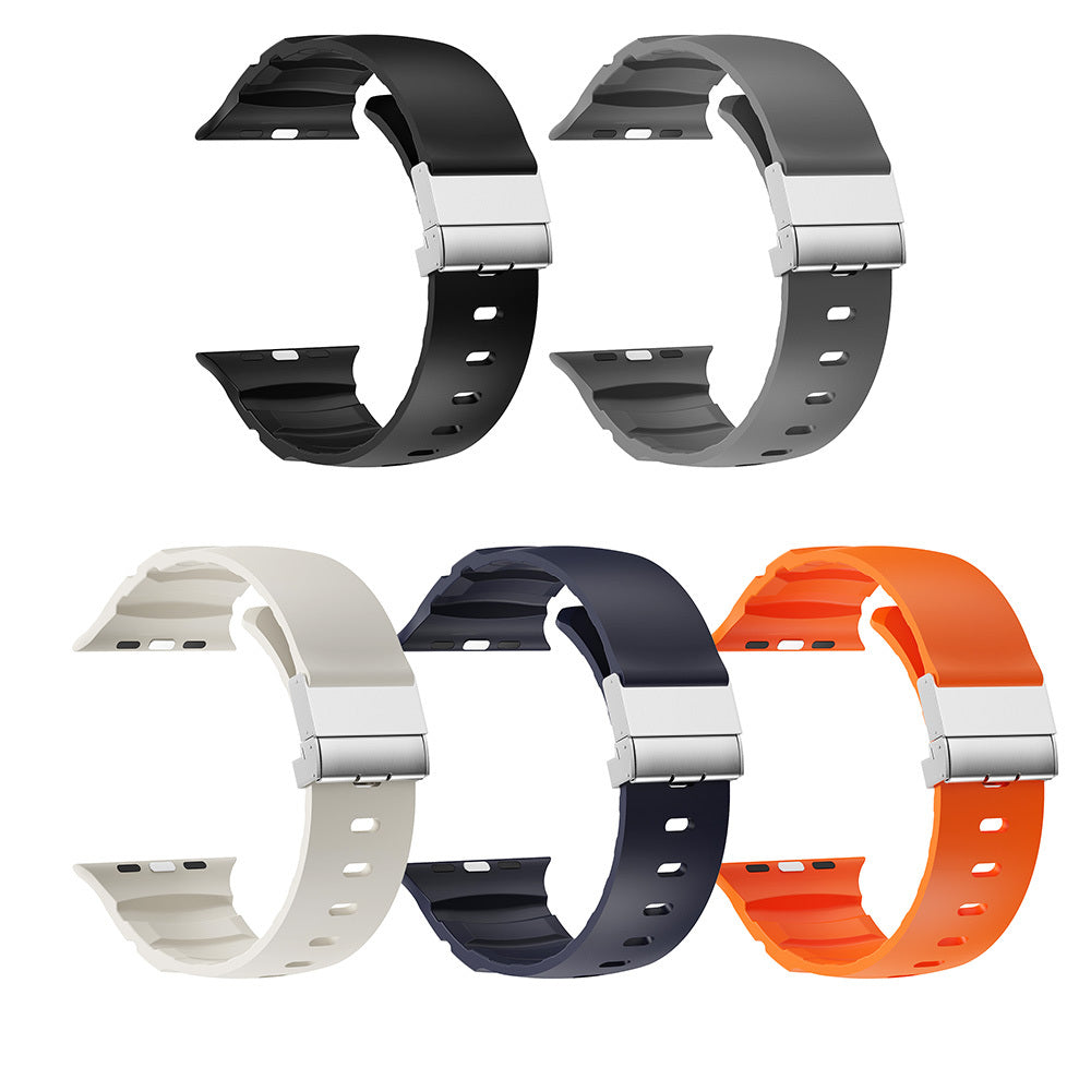 Watch Ultra 49mm Zore KRD-145 Metal Tokalı Silikon Kordon