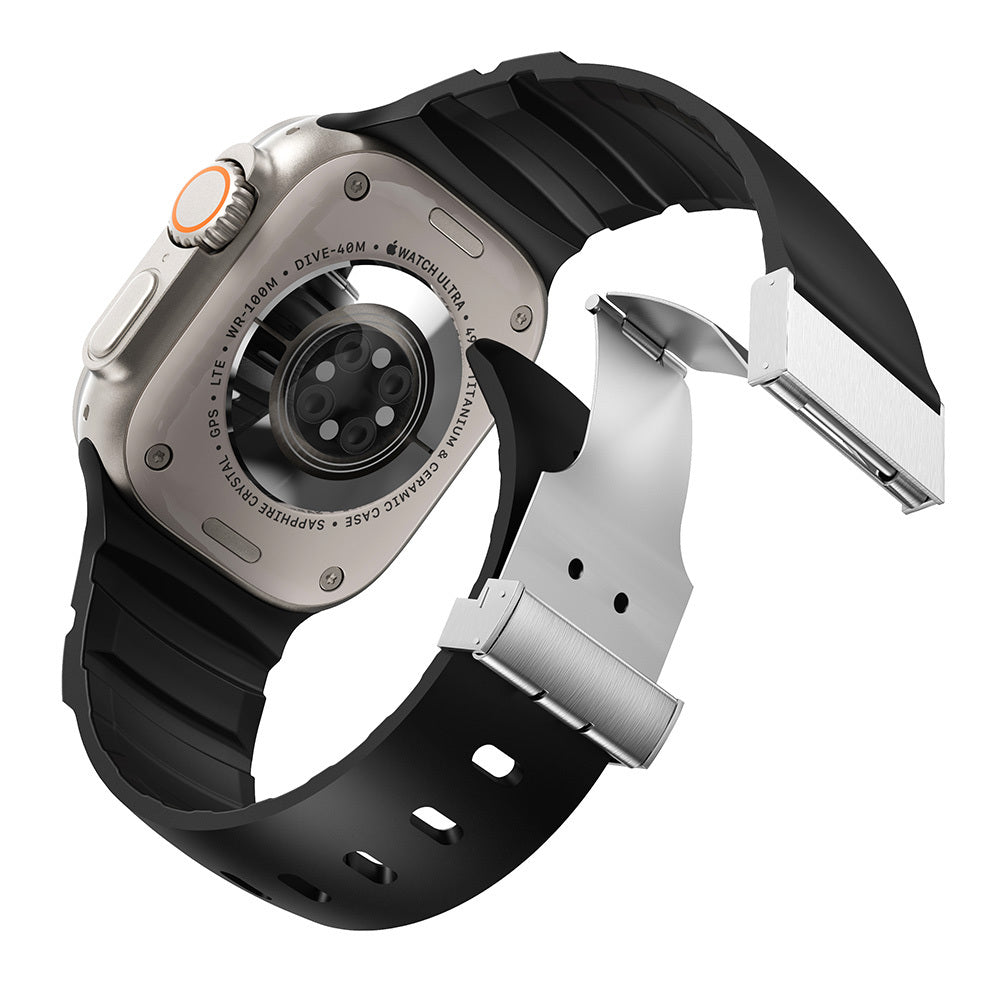 Watch Ultra 49mm Zore KRD-145 Metal Tokalı Silikon Kordon