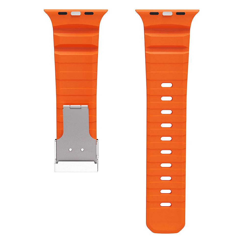 Watch Ultra 49mm Zore KRD-145 Metal Tokalı Silikon Kordon