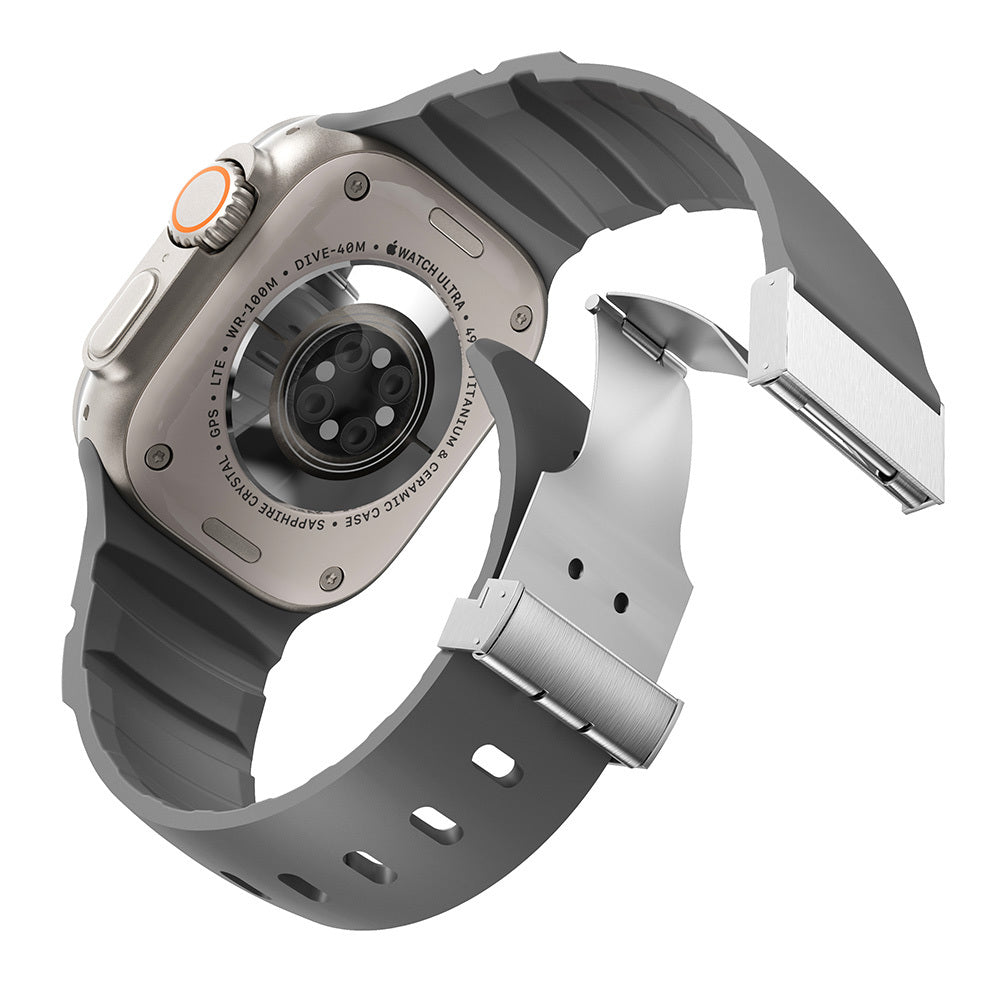 Watch Ultra 49mm Zore KRD-145 Metal Tokalı Silikon Kordon