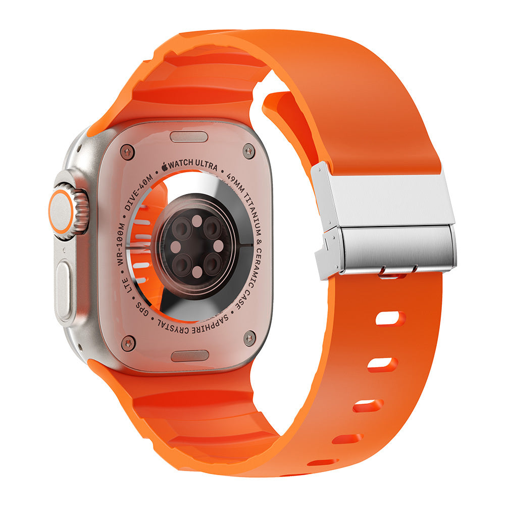 Watch Ultra 49mm Zore KRD-145 Metal Tokalı Silikon Kordon