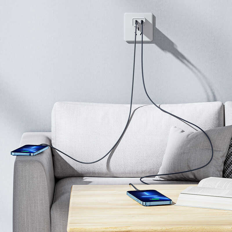 Benks M18 Type-C to Lightning Aramid Fiber Veri Kablosu 1.2M 3A